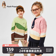 暇步士童装儿童毛衣，2024春季男童线衣打底衫，女童宽松套头上衣