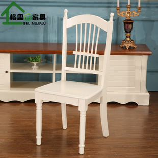 欧式餐椅韩式田园餐椅现代简约实木布艺象牙，白色梳妆书桌椅子