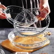 耐高温玻璃盘家用耐热盘子微波炉专用器皿透明烤盘蒸鱼蒸蛋碗