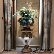 轻奢复古欧式落地大，花瓶客厅干花插花装饰摆件北欧美式家居仿真花