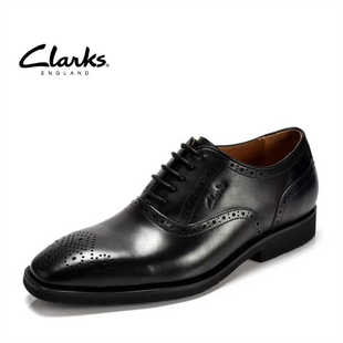 clarks其乐男鞋复古布洛克雕花，系带商务正装皮鞋，牛皮青年皮鞋