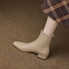 意大利Raraente羊皮低跟小短靴秋冬女鞋2023真皮显瘦女靴子
