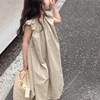 女童夏季洋装2023韩版宽松休闲儿童纯色无袖，背心裙宝宝裙子