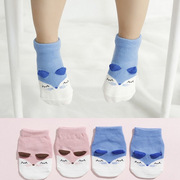 韩版立体卡通狐狸婴幼儿，船袜宝宝浅口袜精梳棉可爱儿童袜子