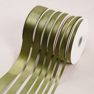 0.6-4cm茶绿丝带缎带布绸带(布绸带)礼盒彩带，草绿丝带婚庆椅背烘焙彩带