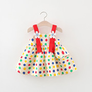 1岁女童夏装一周岁女宝宝裙子夏婴幼儿圆点连衣裙婴儿吊带公主裙