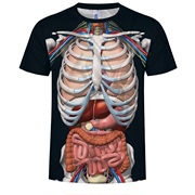 人体结构器官内脏图案3D立体T恤短袖奇葩半袖体恤宽松个性上衣服