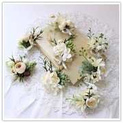 新郎新娘胸花韩式婚礼结婚玫瑰，莲手腕花森系，伴娘姐妹团花代货