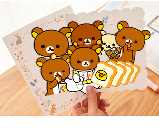 日本轻松熊可爱滴胶卡通防水贴纸配件手机壳吸铁冰箱贴磁力贴软磁