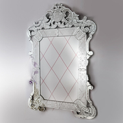 古典方形威尼斯雕花镜，美克美家玄关镜，装饰镜浴室卧室化妆镜子