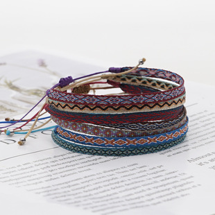 哥伦比亚手绳ins风波西米亚手链，女友谊绳，西班牙民族手工编织饰品