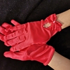 红色手套结婚新娘秀禾婚纱，红色秀禾服蕾丝复古缎面，短款中式手套