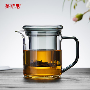 美斯尼玻璃杯茶水分离泡，茶杯耐高温家用泡茶器红茶具套装功夫茶壶