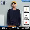 Gap男装春秋LOGO水洗棉宽松高级长袖T恤运动休闲舒适上衣841243