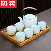 高档莺雀(YINGQUE)陶瓷茶壶茶具套装家用简约轻奢提梁功夫茶壶泡