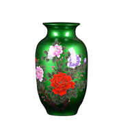 陶瓷工艺品花瓶水晶釉绿色冬瓜花瓶中式家居时尚装饰摆件摆设