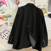 黑色高级感西装外套，女2023春季气质休闲春装，流行韩版职业西服