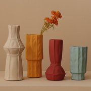 莫兰迪色北欧风格创意陶瓷干花花瓶客厅插花现代简约装饰摆件
