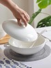 唐山家用纯白骨瓷10英寸韩式品锅陶瓷器餐具套装汤锅大汤碗
