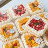 手绘蛋糕包装盒提拉米苏马卡龙盒子蛋糕方形透明塑料烘焙西点盒子