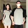 小众设计感情侣装夏季2023韩版短袖，t恤女连衣裙法式一裙一衣ins潮