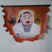 蒙古族皮画蒙古包装饰画成吉思汗龙椅图共17种选择餐厅挂画