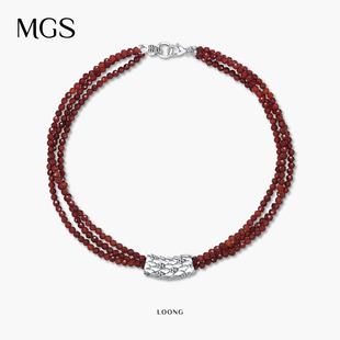 MGS/曼古银灵龙系列红玛瑙项链女复古气质国风精致串珠新中式礼物