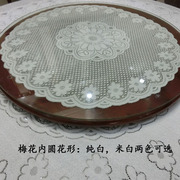 圆桌桌布布艺田园圆形蕾丝桌布家用欧式小转盘台布简约现代餐桌布