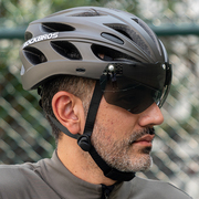 洛克兄弟骑行头盔大码自行车头盔带风镜加宽加大男女公路车安全帽