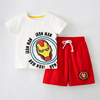 男童红色运动短裤子白色短袖t恤套装宝宝，夏季两件套儿童纯棉半袖7