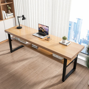 电脑桌简易家用学生写字桌办公室，工作台长条桌小桌子书桌实木