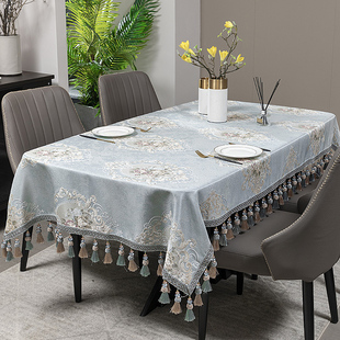 欧式奢华家用长方形正方形，布艺椭圆形客厅茶几，台布餐桌布圆桌桌布