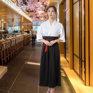 日本料理店服务员工作装日式寿司店，前厅工衣上衣，男女裙裤套装定制