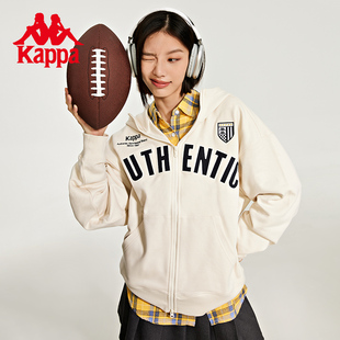 Kappa卡帕开衫2023男女秋美式复古字母运动卫衣长袖外套K0DY2MK01