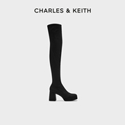 CHARLES&KEITH秋冬女靴CK1-90580182加绒防水台高跟过膝长靴女