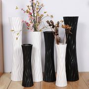 陶瓷落地白色简约时尚欧式现代创意客厅摆件干花，绢花大花瓶装饰品
