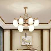 新中式全铜吊灯客厅灯具现代简约大气中国风，禅意餐厅卧室铜灯