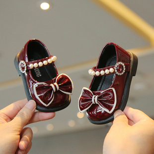 春秋女宝宝公主小皮鞋女童单鞋1一2岁婴儿童小童防滑学步鞋子