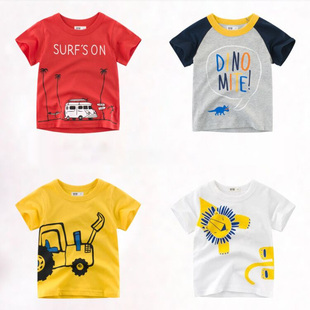 童装男童短袖T恤夏季3薄款4岁儿童半袖上衣5宝宝女童韩版体恤