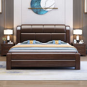 紫金檀木软包实木床1.8米双人床轻奢主卧软靠2米高档储物大床