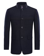 秋冬季男士羊毛混纺立领暗纹，呢外套商务时尚，男士休闲服外套j35222