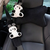 汽车头枕护颈枕女司机车内座椅创意熊猫，冬季短毛绒靠枕车用护肩套
