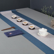 日式纯色素色素雅茶席防水茶旗简约茶桌茶台桌布长条可定制 高端