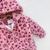 洋气韩版童加绒加厚宝宝上衣韩国童装，女儿童冬装豹纹外套连帽粉色