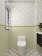 浴室自粘防水墙纸北欧淡雅植物叶子壁纸简约洗手间墙贴卧室壁画黏
