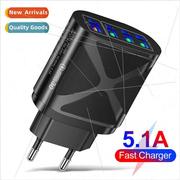 5.1A QC3.0 4USB ghted Fast Charger Multi-USB Phone Travel Ch