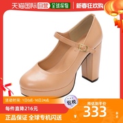 日本直邮Yumetenbo Yume Outlook 系带高跟鞋（驼色（光进口