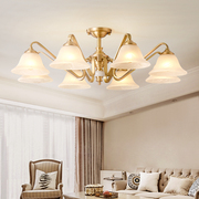 美式客厅吊灯吸顶灯主灯卧室欧式全铜法式高端复古奶油风大厅灯具