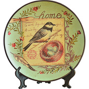 创意家居摆盘装饰品欧式陶瓷摆件客厅复古美式桌面工艺品坐盘摆设