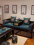新中式红木沙发垫防滑布艺垫子四季通用加厚坐垫冬季海绵座垫椅垫